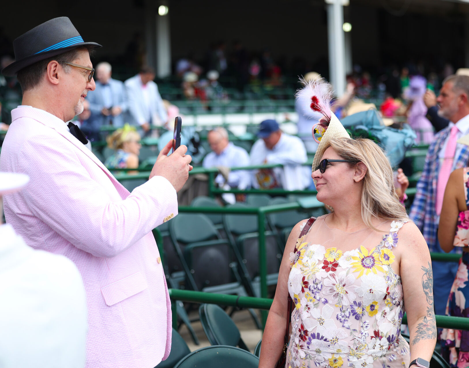 Man takes photo of woman at Churchiill.JPG